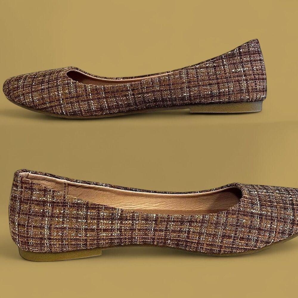 Women's Tan and Gold Ballet-shoes